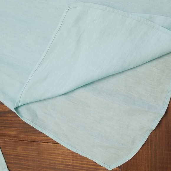 J. Jill Turquoise Linen Long Sleeve Medium Petite - Picture 5 of 5